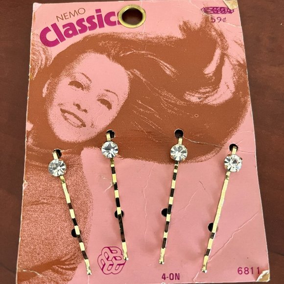 🎈$5🎈 VINTAGE Wil-hold & Nemo Jeweled Bobby Pins! FREE🔥 w/ ANY purchase! - Picture 4 of 4